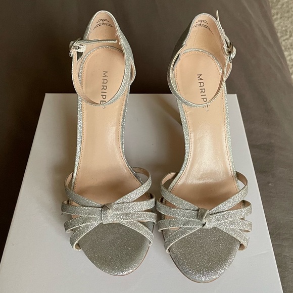 Marie Silver Glitter Encrusted Heel - Picture 1 of 5